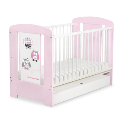 Lit pour Bébé avec Tiroir 120x60 cm Standard Hiboux