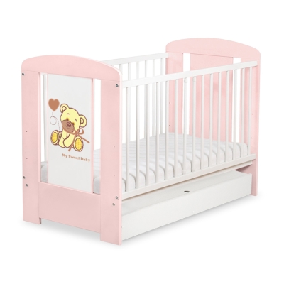 Lit pour Bébé avec Tiroir 120x60 cm Standard Rose Papillon