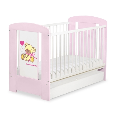 Lit pour Bébé avec Tiroir 120x60 cm Standard Rose Papillon