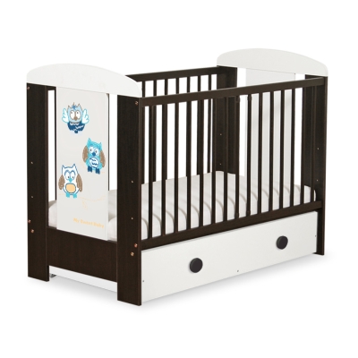Lit pour Bébé avec Tiroir 120x60 Maxi Hiboux