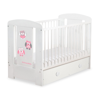Lit pour Bébé avec Tiroir 120x60 Maxi Hiboux