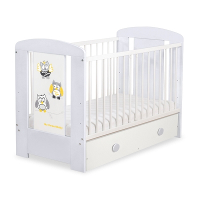 Lit pour Bébé avec Tiroir 120x60 Maxi Hiboux