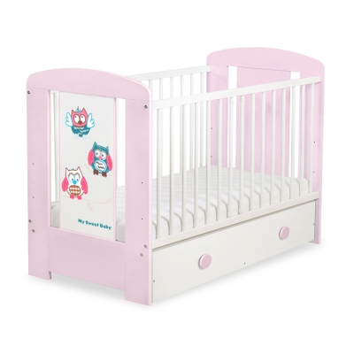 Lit pour Bébé avec Tiroir 120x60 Maxi Hiboux