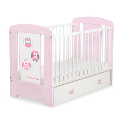 Lit pour Bébé avec Tiroir 120x60 Maxi Hiboux