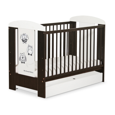 Lit pour Bébé avec Tiroir 120x60 Standard Hiboux