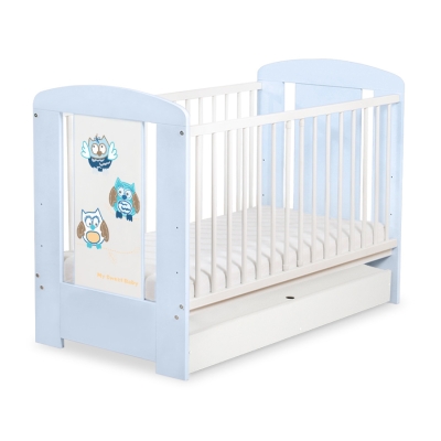 Lit pour Bébé avec Tiroir 120x60 Standard Hiboux