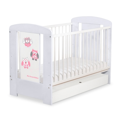 Lit pour Bébé avec Tiroir 120x60 Standard Hiboux