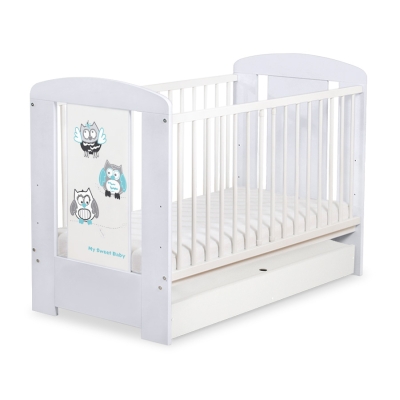 Lit pour Bébé avec Tiroir 120x60 Standard Hiboux