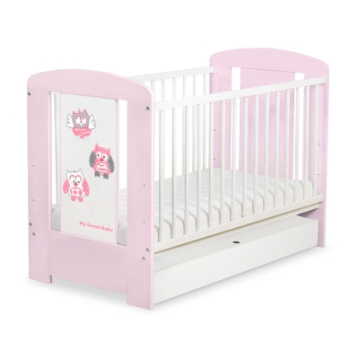 Lit pour Bébé avec Tiroir 120x60 Standard Hiboux