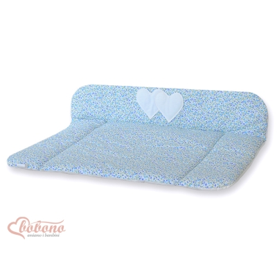 Matelas à Langer Bébé Bleu Fleurs Cœurs
