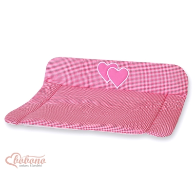 Matelas à Langer Bébé Rose à Carreaux Cœurs