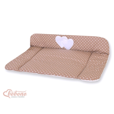 Matelas à Langer en Coton Brun à Pois Cœurs