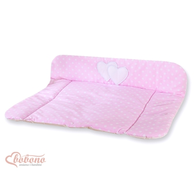 Matelas à Langer Grand Format Rose à Pois Cœurs