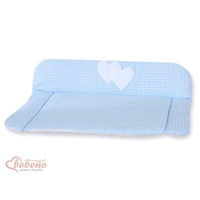 Matelas à Langer Moelleux Bleu à Carreaux Cœurs