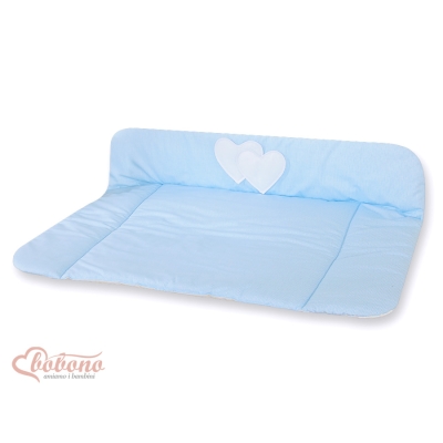 Matelas à Langer Moelleux Bleu Rayures Cœurs