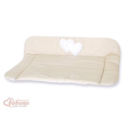 Matelas à Langer Moelleux Grand Format Beige à Pois Cœurs
