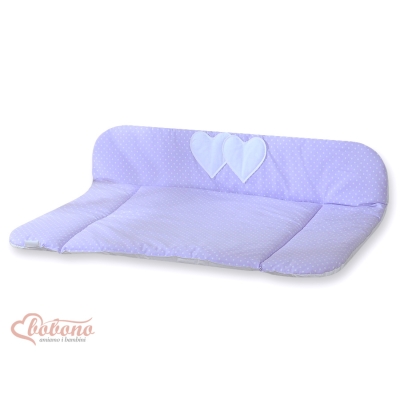 Matelas à Langer Moelleux Grand Format Lila à Pois Cœurs