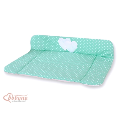 Matelas à Langer Moelleux Grand Format Menthe à Pois Cœurs