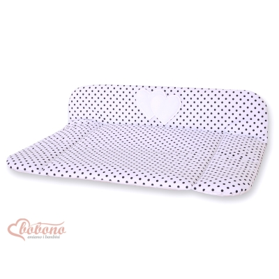 Matelas à Langer Moelleux Grand Format Noir à Pois Cœurs