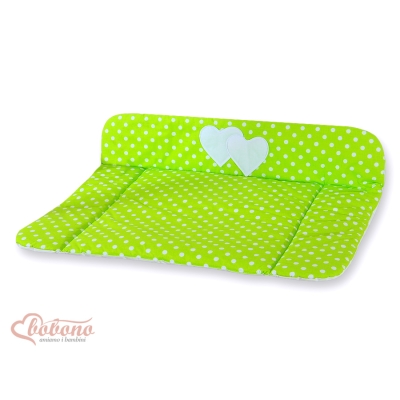 Matelas à Langer Moelleux Grand Format Vert à Pois Cœurs