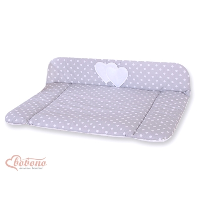 Matelas à Langer Moelleux Gris à Pois Cœurs