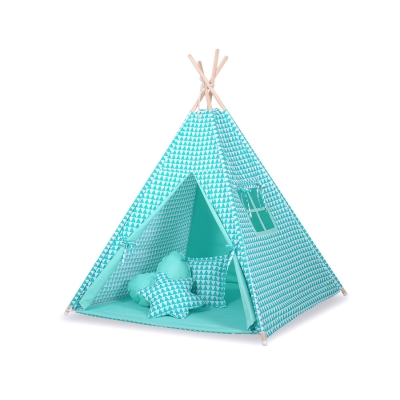Méga Lot: Tente de Tipi + Tapis de Jeu + Oreillers + Plumes Menthe