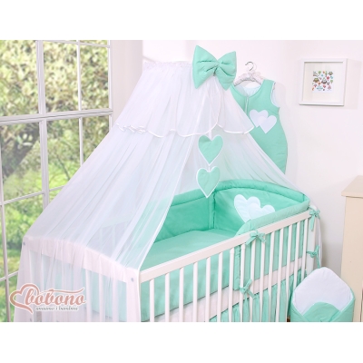 Moustiquaire en Tulle pour Berceau Landau Menthe Cœurs