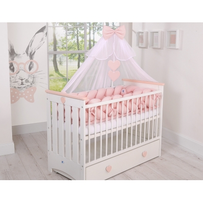 Moustiquaire en Tulle pour Lit Bébé Mousseline Rose Poudré