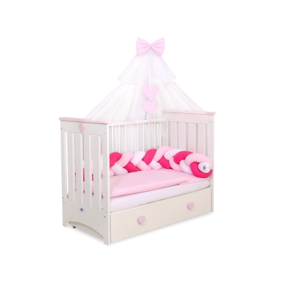 Moustiquaire en Tulle pour Lit Bébé Rose Mousseline