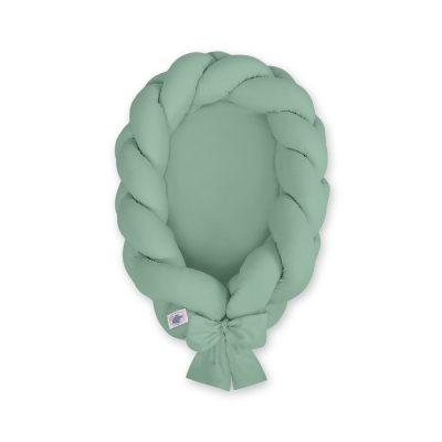 Réducteur de Lit Bébé Tressé 2 en 1  Vert Pastel