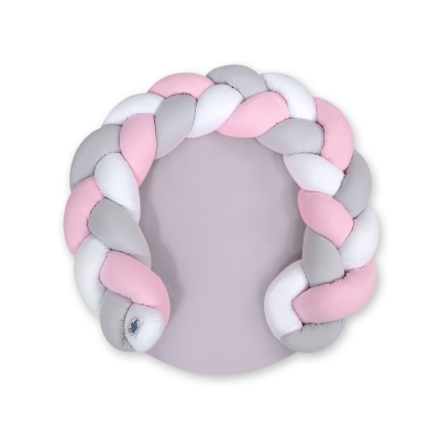 Oreiller Donuts Tressé pour Bébé/ Tapis de Jeu 2 en 1  Rose Blanc Gris