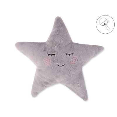 Oreiller LITTLE STAR avec Hochet Gris