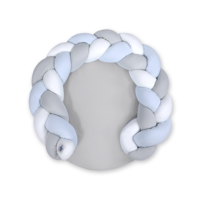 Oreiller Tressé Bébé Donut Blanc Gris Bleu