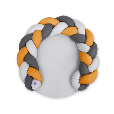 Oreiller Tressé Bébé Donut Gris Anthracite Miel