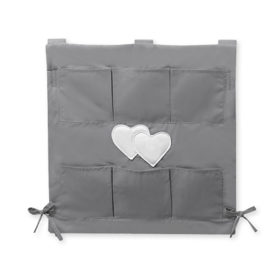 Organisateur Vide-poche de Lit Anthracite Cœurs