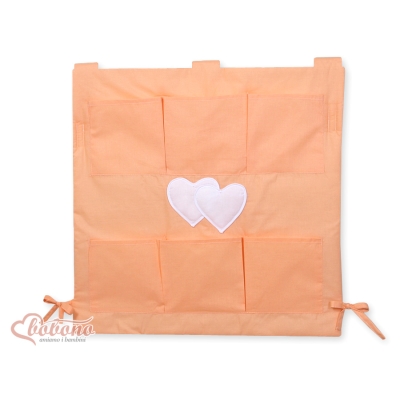 Organisateur Vide-poche de Lit Orange Cœurs