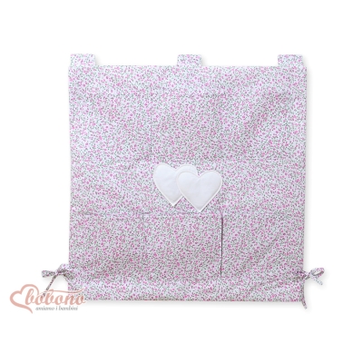 Organisateur Vide-poche de Lit Rose Fleurs Cœurs