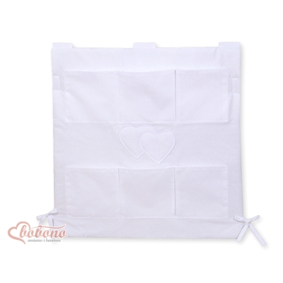 Organiseur pour Lit de Bébé Blanc Cœurs