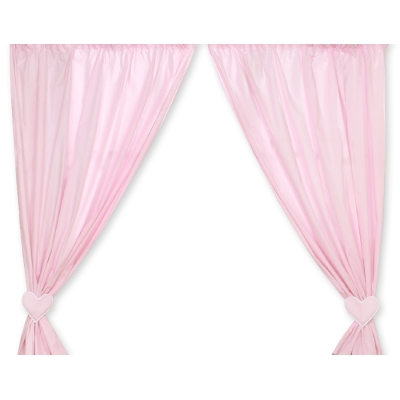 Paire de Rideaux de Chambre de Bébé Rose Cœurs