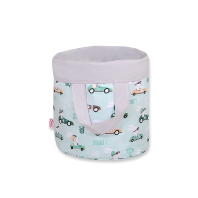 Panier à Jouets Double Face S Menthe Gris Lapins
