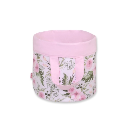 Panier en Tissu Coton pour Ranger Produits et Jouets L Rose