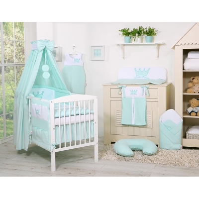 Parure pour Lit Bébé Tour Ciel 11 pcs Menthe Prince / Princess
