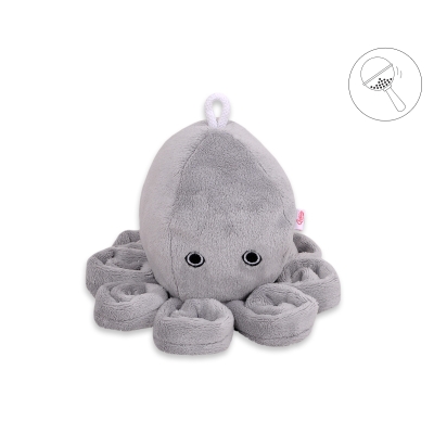 Peluche Pieuvre avec Hochet pour de Bébé Gris