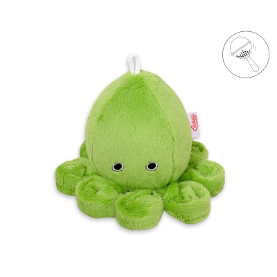 Peluche Pieuvre avec Hochet pour de Bébé Vert