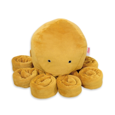Pieuvre en Peluche avec Hochet Miel