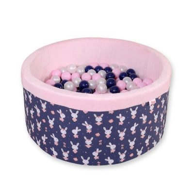 Piscine à Balles Minky 200pcs Bleu Lapins