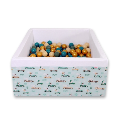 Carrée Piscine à Balles Minky 200pcs Menthe