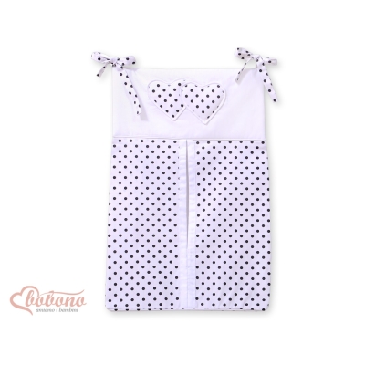 Pochette de Rangement pour Couche Menthe Noir à Pois Cœurs