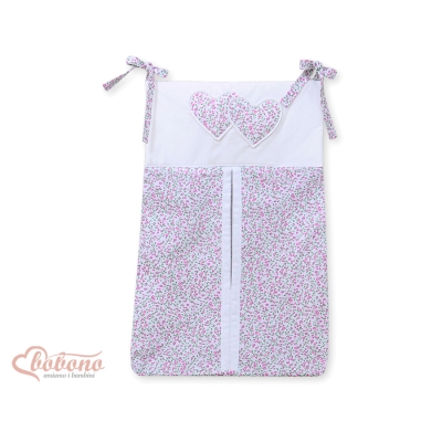 Pochette de Rangement pour Couche Rose Fleurs Cœurs