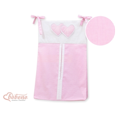 Pochette de Rangement pour Couche Rose Rayures Cœurs